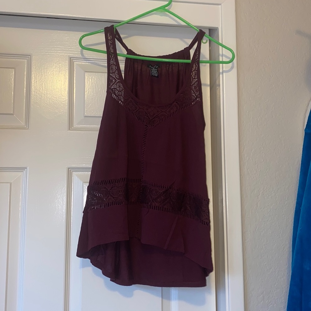 Purple tank top with lace